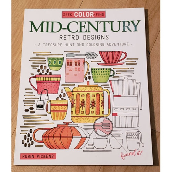 Fox Chapel Other - Mid-Century Modern Coloring Book+Treasure Hunt NEW